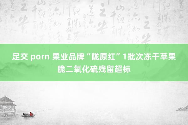 足交 porn 果业品牌“陇原红”1批次冻干苹果脆二氧化硫残留超标