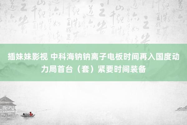 插妹妹影视 中科海钠钠离子电板时间再入国度动力局首台（套）紧要时间装备