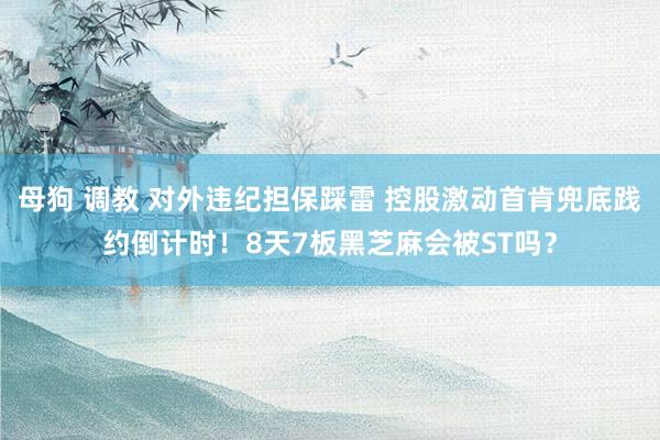 母狗 调教 对外违纪担保踩雷 控股激动首肯兜底践约倒计时！8天7板黑芝麻会被ST吗？