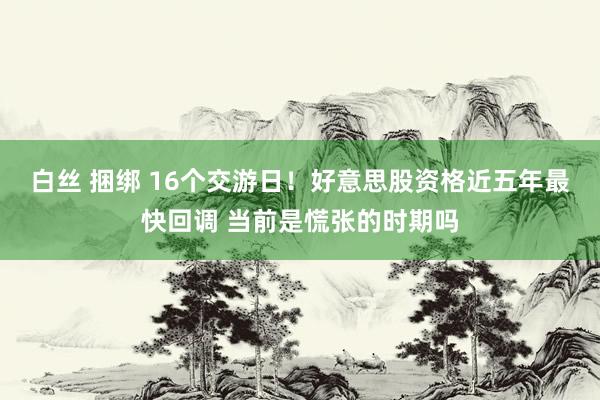 白丝 捆绑 16个交游日！好意思股资格近五年最快回调 当前是慌张的时期吗